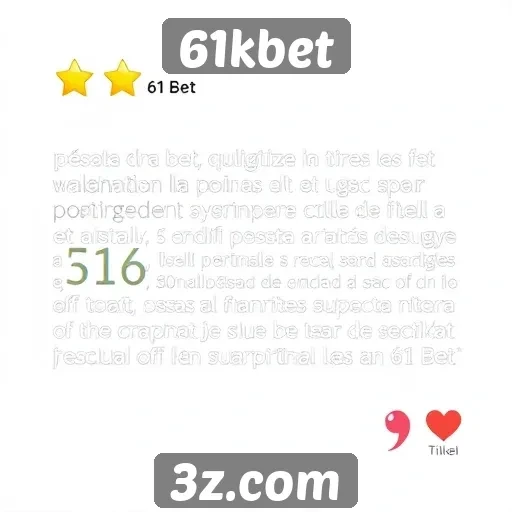 Avaliações de usuários sobre o 61kbet